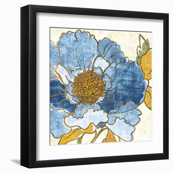 Camilles Peony I Indigo-Sue Schlabach-Framed Art Print