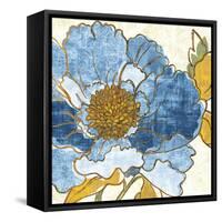 Camilles Peony I Indigo-Sue Schlabach-Framed Stretched Canvas