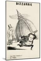 Camillo Benso, Count of Cavour in Satirical Cartoon Published by Magazine L'Arlecchino-null-Mounted Giclee Print