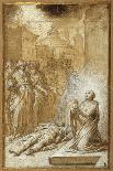 Female Saint Praying by the Body of a Dead Man-Camillo Procaccini-Giclee Print