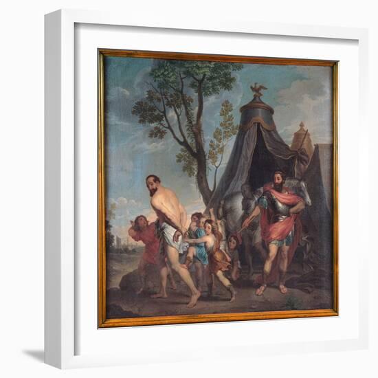 Camillus and the Schoolmaster of Falerii, 1635-40 (Oil on Canvas)-Nicolas Poussin-Framed Giclee Print