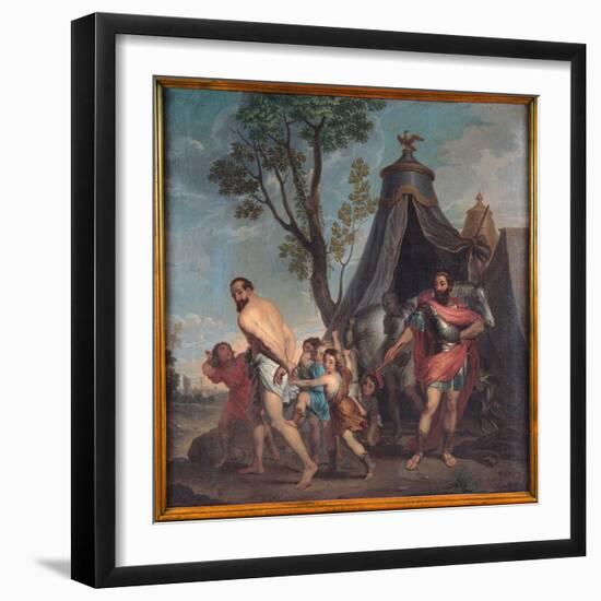 Camillus and the Schoolmaster of Falerii, 1635-40 (Oil on Canvas)-Nicolas Poussin-Framed Premium Giclee Print