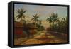 Camino Con Palmeras-August Lohr-Framed Stretched Canvas