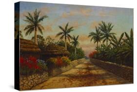 Camino Con Palmeras-August Lohr-Stretched Canvas