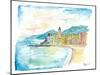 Camogli Beach with Historic Italian Town Center-M. Bleichner-Mounted Art Print