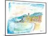 Camogli Beach with Historic Italian Town Center-M. Bleichner-Mounted Art Print