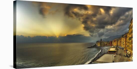 Camogli Sunset in Storm-Richard Desmarais-Stretched Canvas