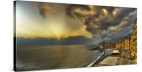 Camogli Sunset in Storm-Richard Desmarais-Stretched Canvas