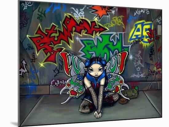 Camouflage 1 - Urban Graffiti Fairy-Jasmine Becket-Griffith-Mounted Art Print