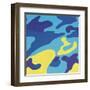 Camouflage, 1987 (Blue, Yellow)-Andy Warhol-Framed Art Print