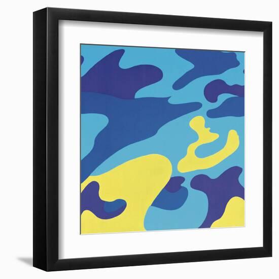 Camouflage, 1987 (Blue, Yellow)-Andy Warhol-Framed Art Print