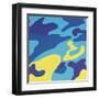 Camouflage, 1987 (Blue, Yellow)-Andy Warhol-Framed Art Print