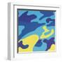 Camouflage, 1987 (Blue, Yellow)-Andy Warhol-Framed Art Print