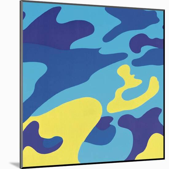 Camouflage, 1987 (Blue, Yellow)-Andy Warhol-Mounted Art Print