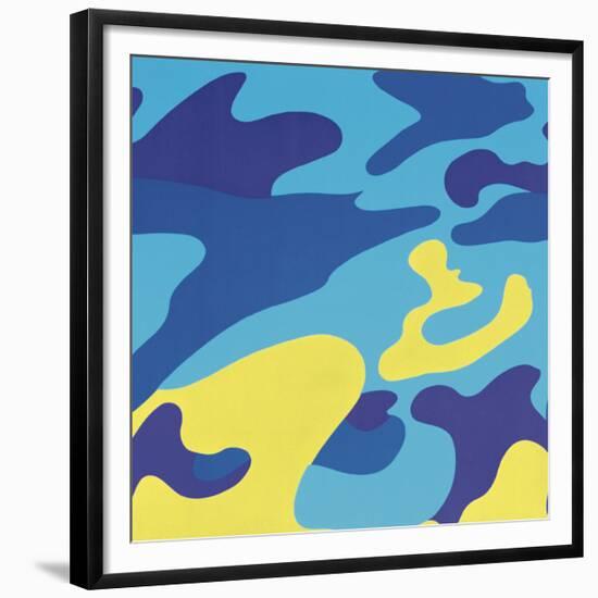 Camouflage, 1987 (Blue, Yellow)-Andy Warhol-Framed Giclee Print