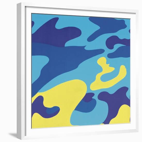 Camouflage, 1987 (Blue, Yellow)-Andy Warhol-Framed Giclee Print