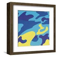 Camouflage, 1987 (blue, yellow)-Andy Warhol-Framed Art Print