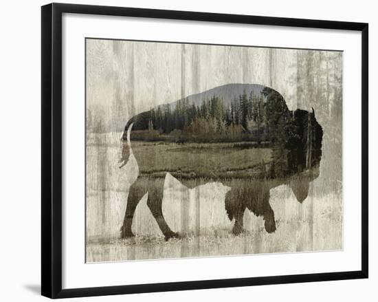 Camouflage Animals - Bison-Tania Bello-Framed Giclee Print