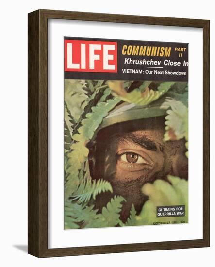 Camouflaged US Soldier, Training for Jungle Fighting in Vietnam, October 27, 1961-Ralph Morse-Framed Photographic Print