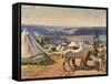 Camp at Malbuison, Near Pontarlier, c.1918-Sir Alfred Munnings-Framed Stretched Canvas