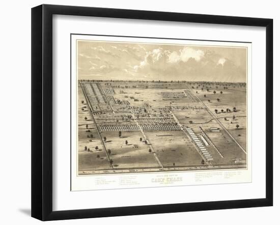 Camp Chase, Ohio - Panoramic Map-Lantern Press-Framed Art Print