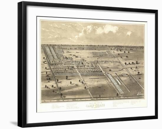 Camp Chase, Ohio - Panoramic Map-Lantern Press-Framed Art Print