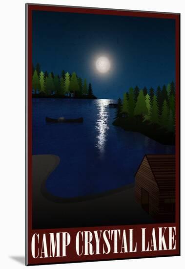 Camp Crystal Lake Retro Travel Poster-null-Mounted Poster