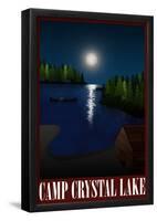 Camp Crystal Lake Retro Travel Poster-null-Framed Poster