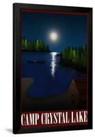 Camp Crystal Lake Retro Travel Poster-null-Framed Poster