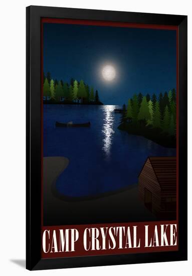 Camp Crystal Lake Retro Travel Poster-null-Framed Poster