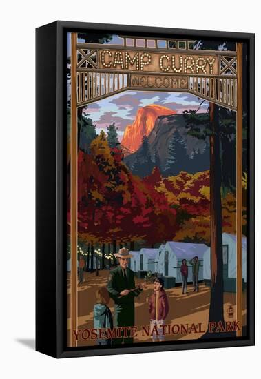 Camp Curry - Yosemite National Park, California-Lantern Press-Framed Stretched Canvas