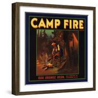 Camp Fire Brand - Ojai, California - Citrus Crate Label-Lantern Press-Framed Art Print