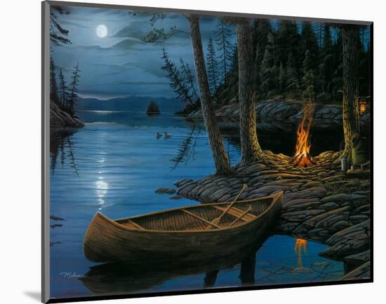 Camp Fire Canoe-Ervin Molnar-Mounted Art Print