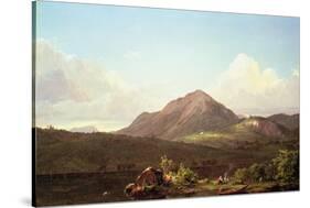 Camp Fire in the Maine Wilderness-Frederic Edwin Church-Stretched Canvas