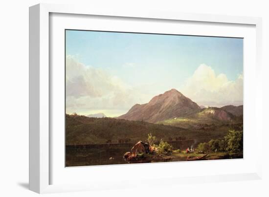 Camp Fire in the Maine Wilderness-Frederic Edwin Church-Framed Giclee Print