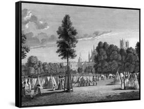 Camp in St James Park-James Fittler-Framed Stretched Canvas