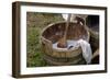 Camp Laundry in a Bucket at a Reenactment on the Yorktown Battlefield, Virginia-null-Framed Giclee Print