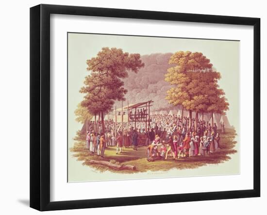 Camp Meeting of the Methodists in North America, Engraved by M. Dubourg, 1819-Jacques Milbert-Framed Giclee Print