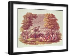 Camp Meeting of the Methodists in North America, Engraved by M. Dubourg, 1819-Jacques Milbert-Framed Giclee Print