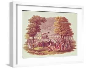 Camp Meeting of the Methodists in North America, Engraved by M. Dubourg, 1819-Jacques Milbert-Framed Giclee Print