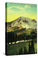Camp of the Clouds, Paradise Park, Rainier - Rainier National Park-Lantern Press-Stretched Canvas