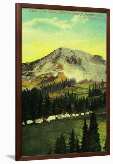 Camp of the Clouds, Paradise Park, Rainier - Rainier National Park-Lantern Press-Framed Art Print