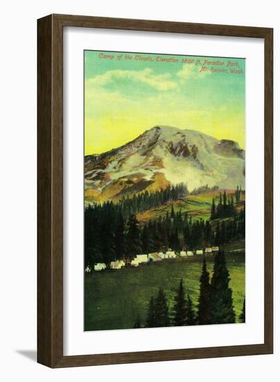 Camp of the Clouds, Paradise Park, Rainier - Rainier National Park-Lantern Press-Framed Art Print