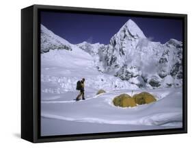 Camp One on Everest Southside-Michael Brown-Framed Stretched Canvas