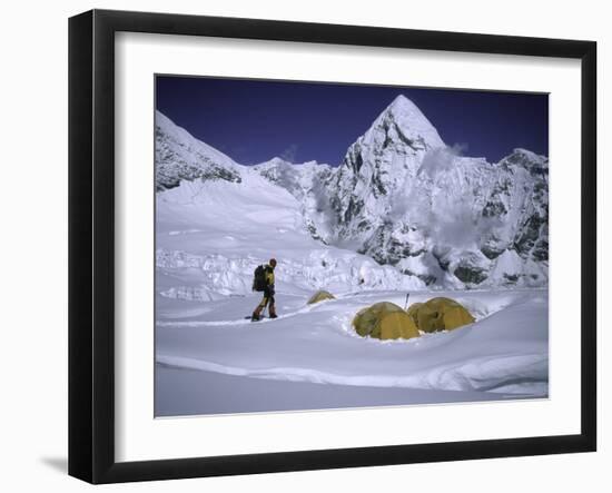 Camp One on Everest Southside-Michael Brown-Framed Photographic Print