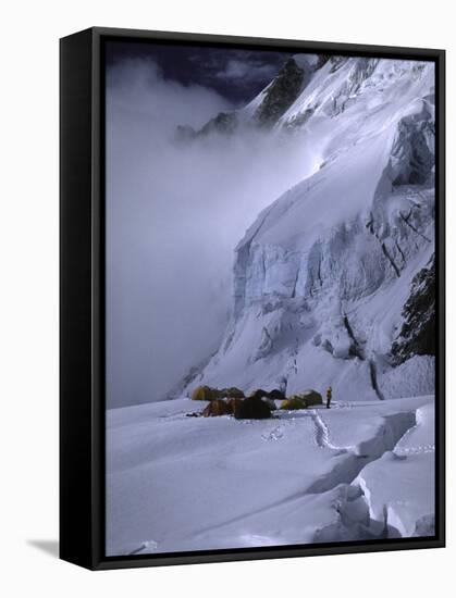 Camp One on the Southside of Everest, Nepal-Michael Brown-Framed Stretched Canvas