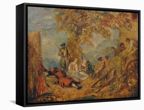 Camp Scene, c17th century, (1909)-Jean-Antoine Watteau-Framed Stretched Canvas