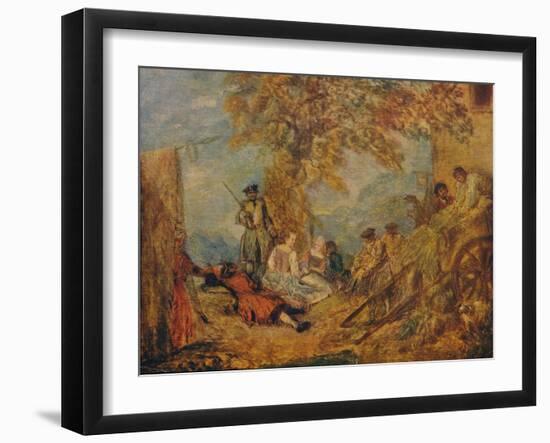 Camp Scene, c17th century, (1909)-Jean-Antoine Watteau-Framed Giclee Print