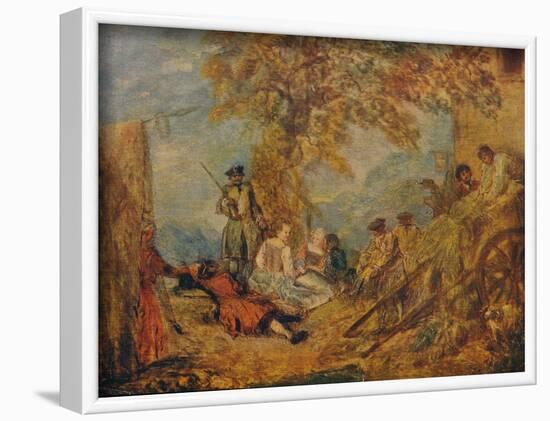 Camp Scene, c17th century, (1909)-Jean-Antoine Watteau-Framed Giclee Print