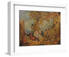 Camp Scene, c17th century, (1909)-Jean-Antoine Watteau-Framed Giclee Print